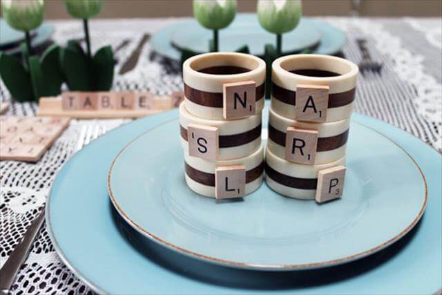 Scrabble napkin rings