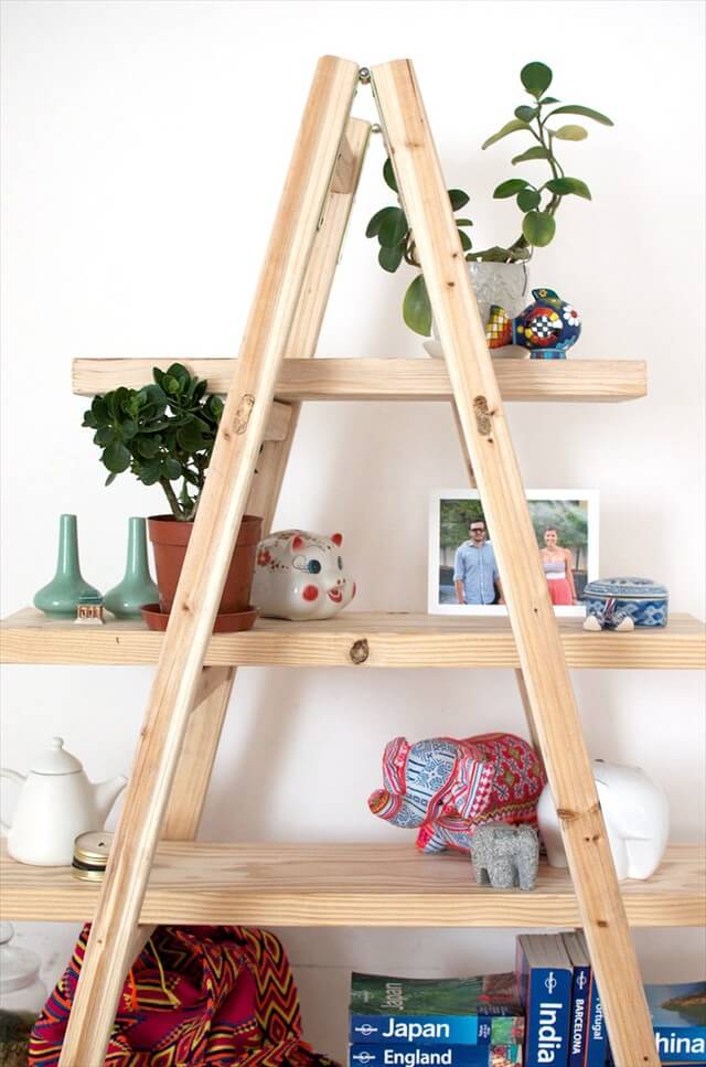 12 Up Cycled Ladder Shelves And Display Ideas Diy To Make