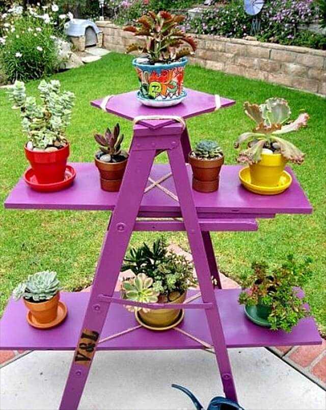 12 Upcycled Ladder Shelves & Display Ideas DIY to Make