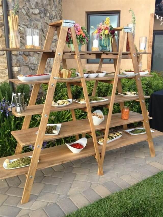 12 Up-cycled Ladder Shelves &amp; Display Ideas DIY to Make