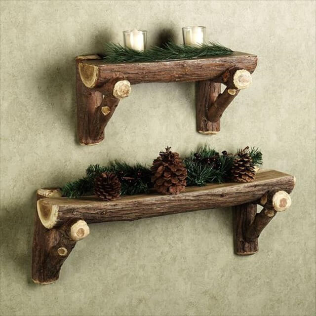 wood logs shelves made from a wine barrel stave this original glass holder is perfect decorative piece diy outdoor log furniture s54 diy