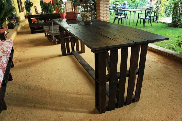 58 Diy Pallet Dining Tables To Make Black Pallet Dining Table