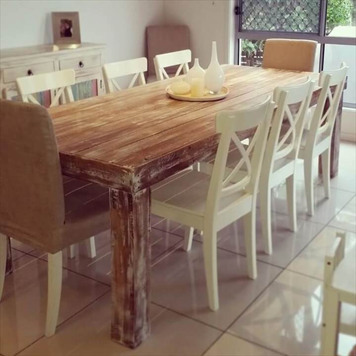 Upcycled Pallet Wooden Dining Table Upcycled Pallet Wooden Dining Table