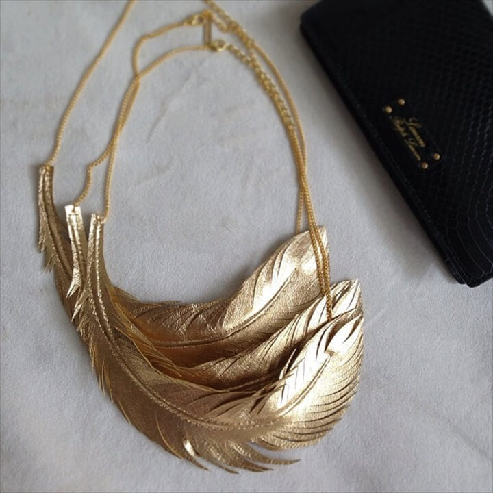 feather necklace jewelry leather statement necklaces diy metallic beads accessories pendant jewellery diamond jewelery unique uploaded user