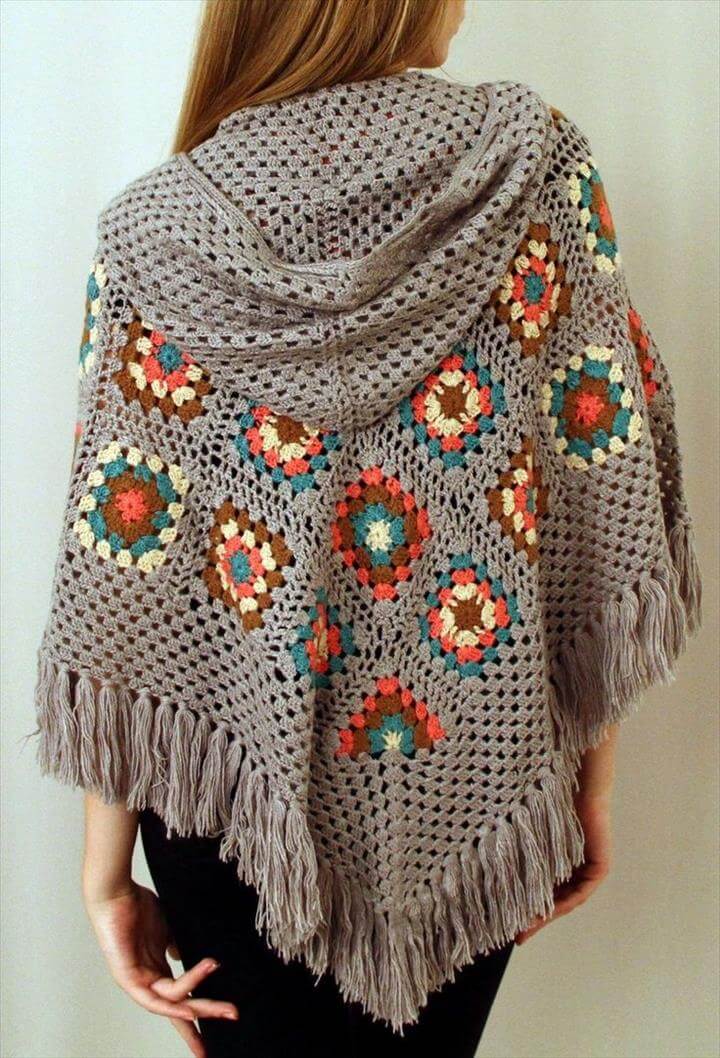 16 DIY Ideas About Crochet Hooded Cap & Shawl DIY to Make