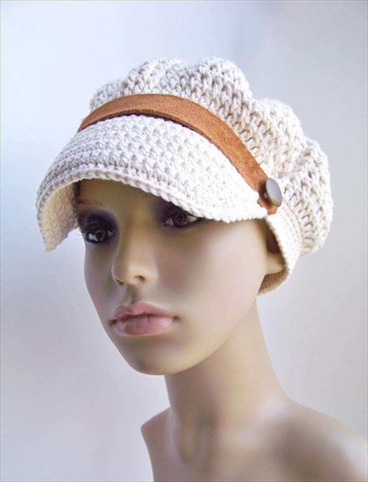 45 Super DIY Crochet Brimmed Beanie Hat Design DIY to Make