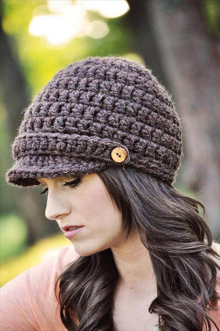 26 DIY Crochet Brimmed Beanie Hats | DIY To Make