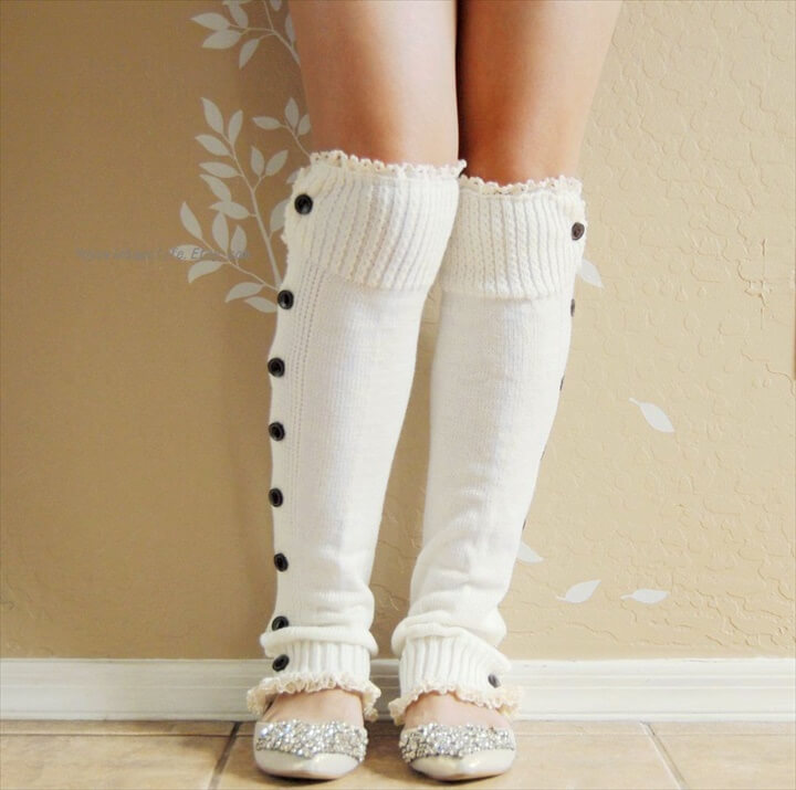 ... Ivory white lacy Leg warmers.boots leg warmers with cute double lace
