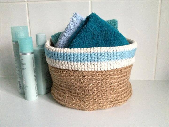 46 Free & Amazing Crochet Baskets For Storage DIY to Make