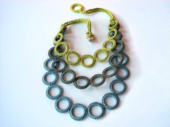 Statement crochet jewelry / Fiber art necklace