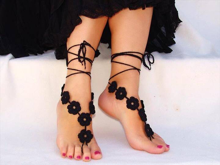 crochet footless sandals