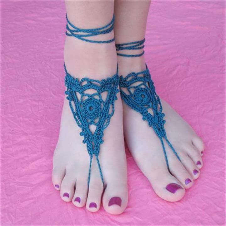 20 Barefoot Crochet Sandals Pattern Ideas DIY to Make
