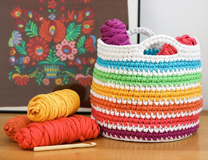 46 Free & Amazing Crochet Baskets For Storage DIY to Make