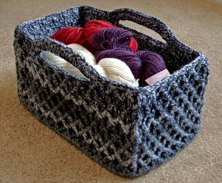 46 Free & Amazing Crochet Baskets For Storage DIY to Make