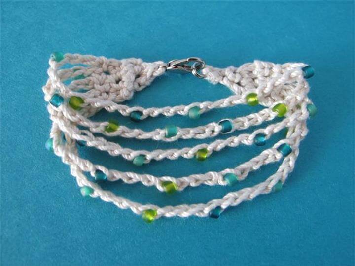 60 Eye Catching Crochet Bracelet Tutorials Diy To Make Summer Cotton Crocheted Bracele