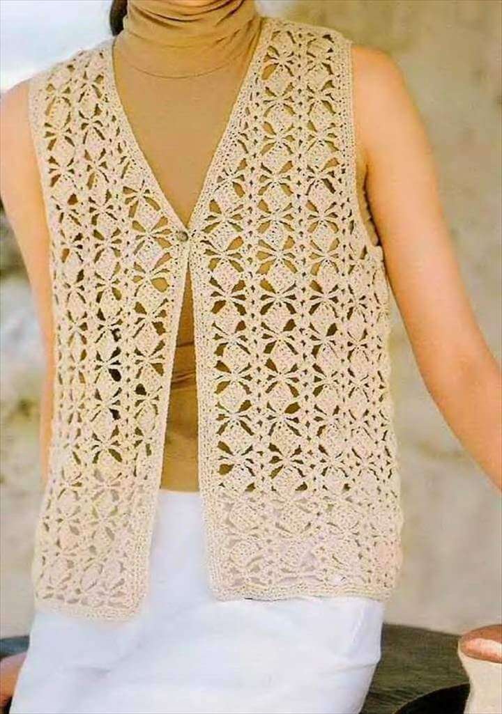 20 Stylish Crochet Sweater Vest Design DIY to Make