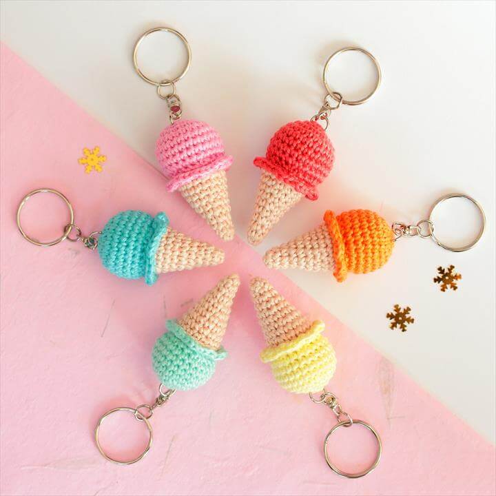 62 Easy Handmade Fun Crochet Pattern Keychains DIY to Make