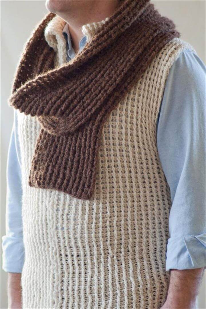 20 Stylish Crochet Sweater Vest Design DIY to Make