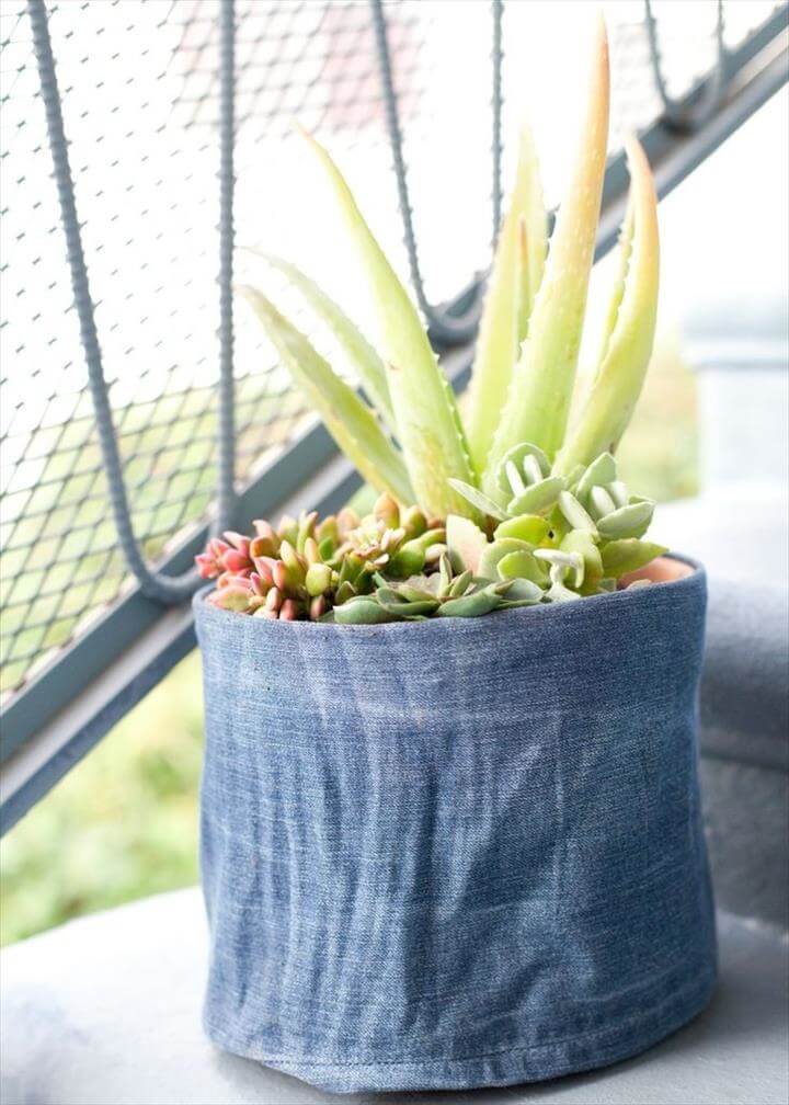 DIY Denim Flower Pot Cover