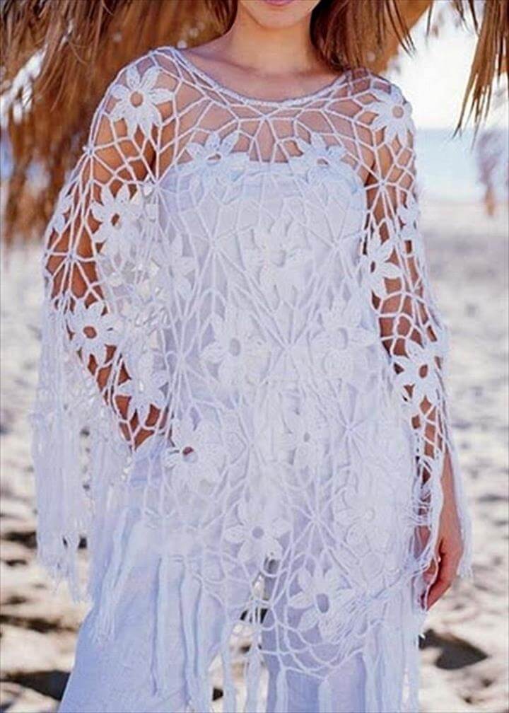 24 Adorable Summer Poncho Free Crochet Design DIY to Make
