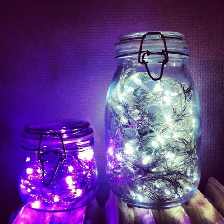 35 Mason Jar Lights Do It Yourself Ideas DIY to Make