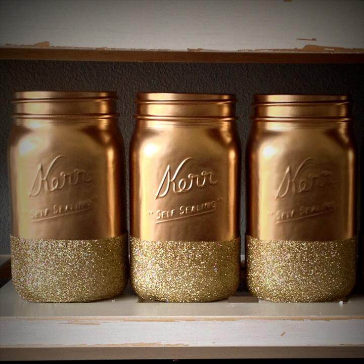 35 DIY Glitter Mason Jar Tutorial DIY to Make