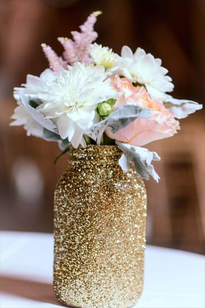 35 DIY Glitter Mason Jar Tutorial DIY to Make