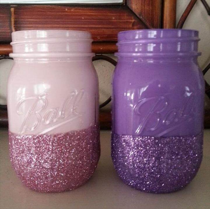 35 DIY Glitter Mason Jar Tutorial DIY to Make