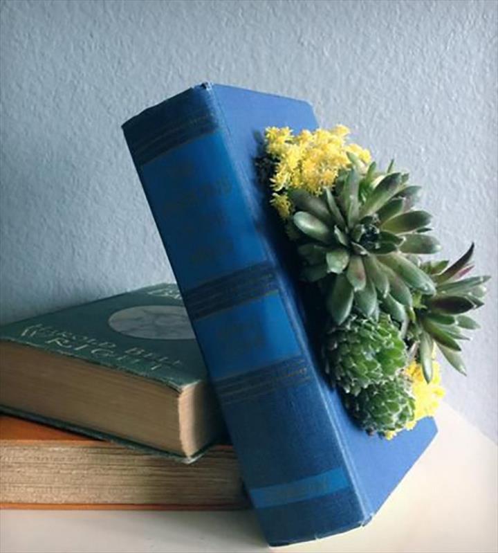 25 easy things to do with old books diy to make recycled paper flower pots