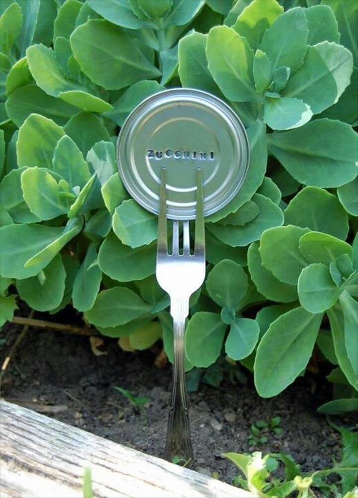 Garden Marker From Can Lids