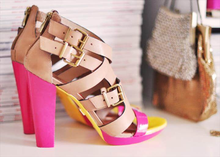 Neon Shoes DIY and Painting Leather