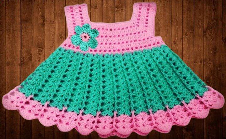 Gorgeous Crochet summer dress set with pink roses