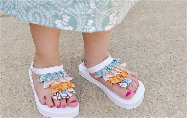 diy flip flops with fabric