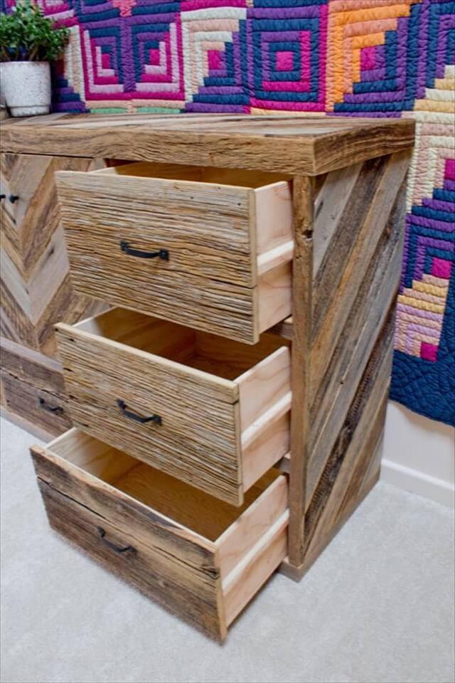 pallet dresser with multiple drawers
