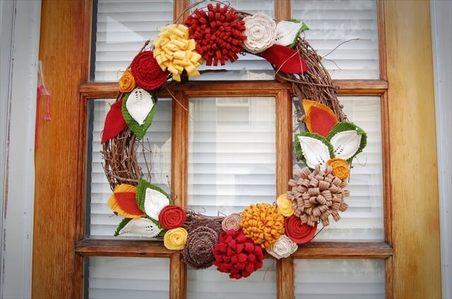 Recycled Sweater Wreath