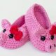 DIY crochet piggy slippers