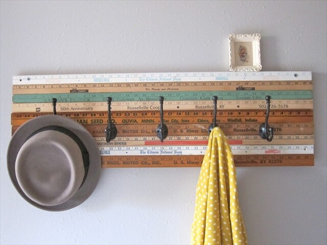 Brown Ruler Wooden Coat Rack