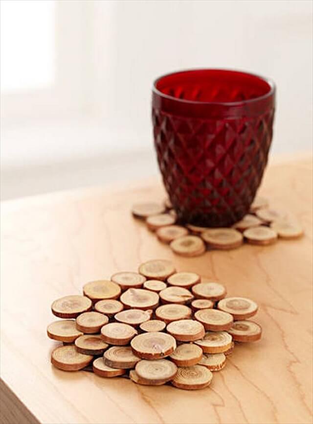 Mini Wood Slices Coasters