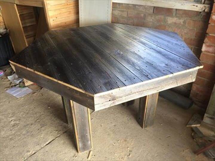 58 Diy Pallet Dining Tables Handmade Pallet Hexagon Dining Table