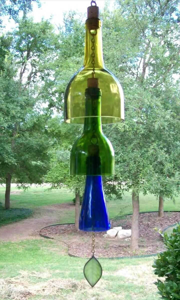 Wine Bottle Wind Chimes 