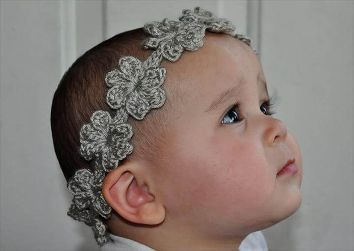 crochet flower headband baby