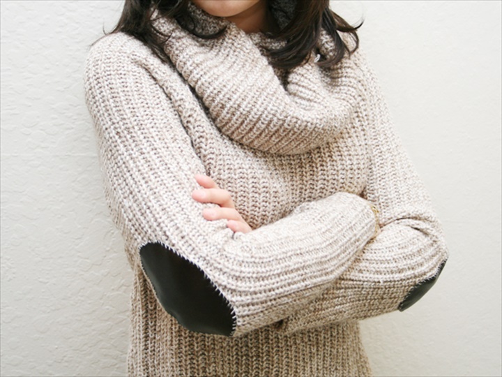 sweater with arm patches