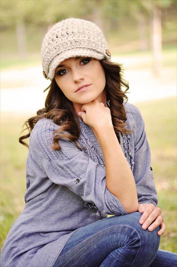 26 Diy Crochet Brimmed Beanie Hats