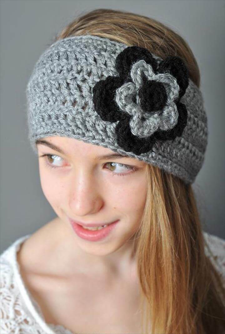 15 Easy Crochet Headband With Flowers