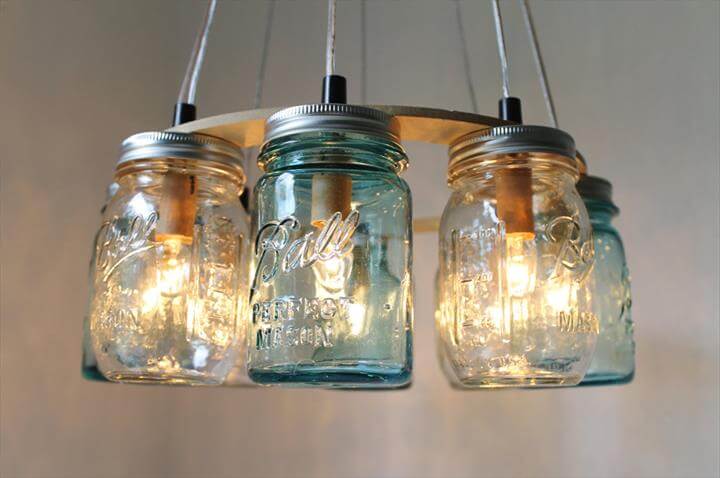 Homemade Mason Jar Chandelier Easy Craft Ideas