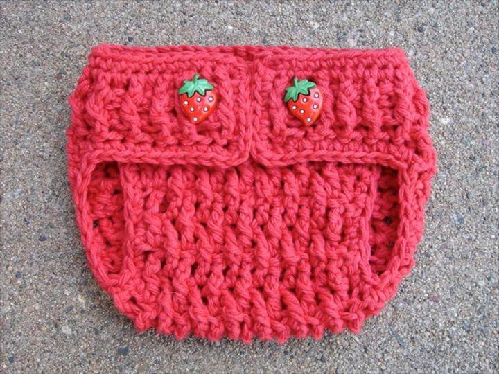 Crochet Pattern for Ripple Berry Diaper