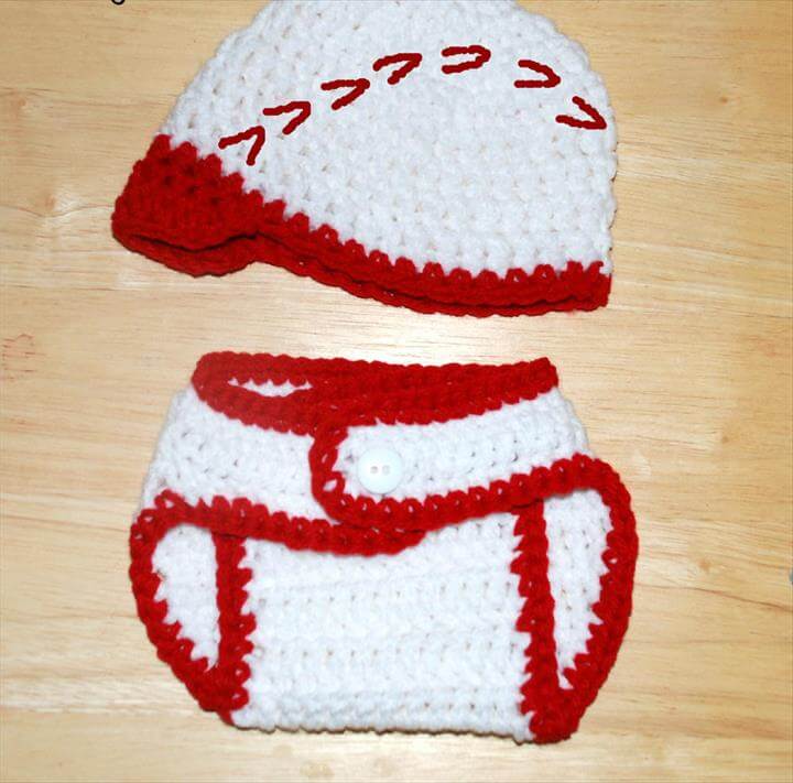 Crochet Baseball Hat & Diaper Cover