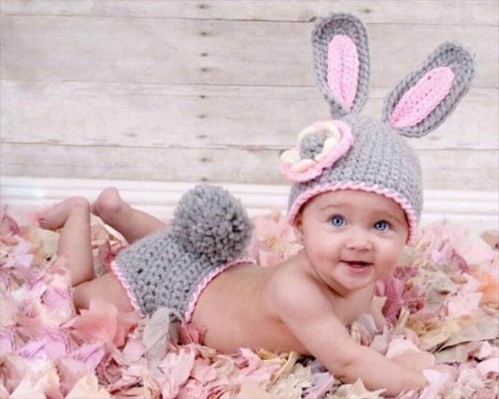 Crochet Diaper and Bunny Ears