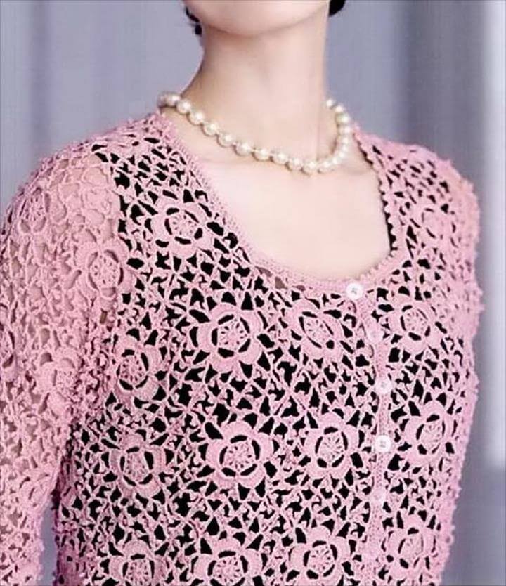 Crochet Lace Sweater Pattern - Elegant