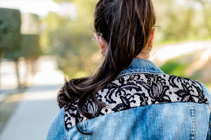 blue jean jacket with lace